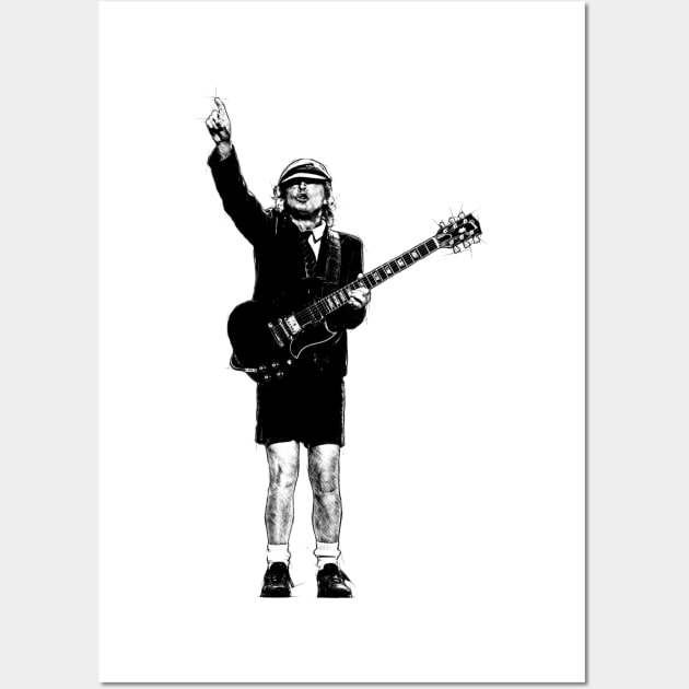 Retro Angus Young Wall Art by tykler